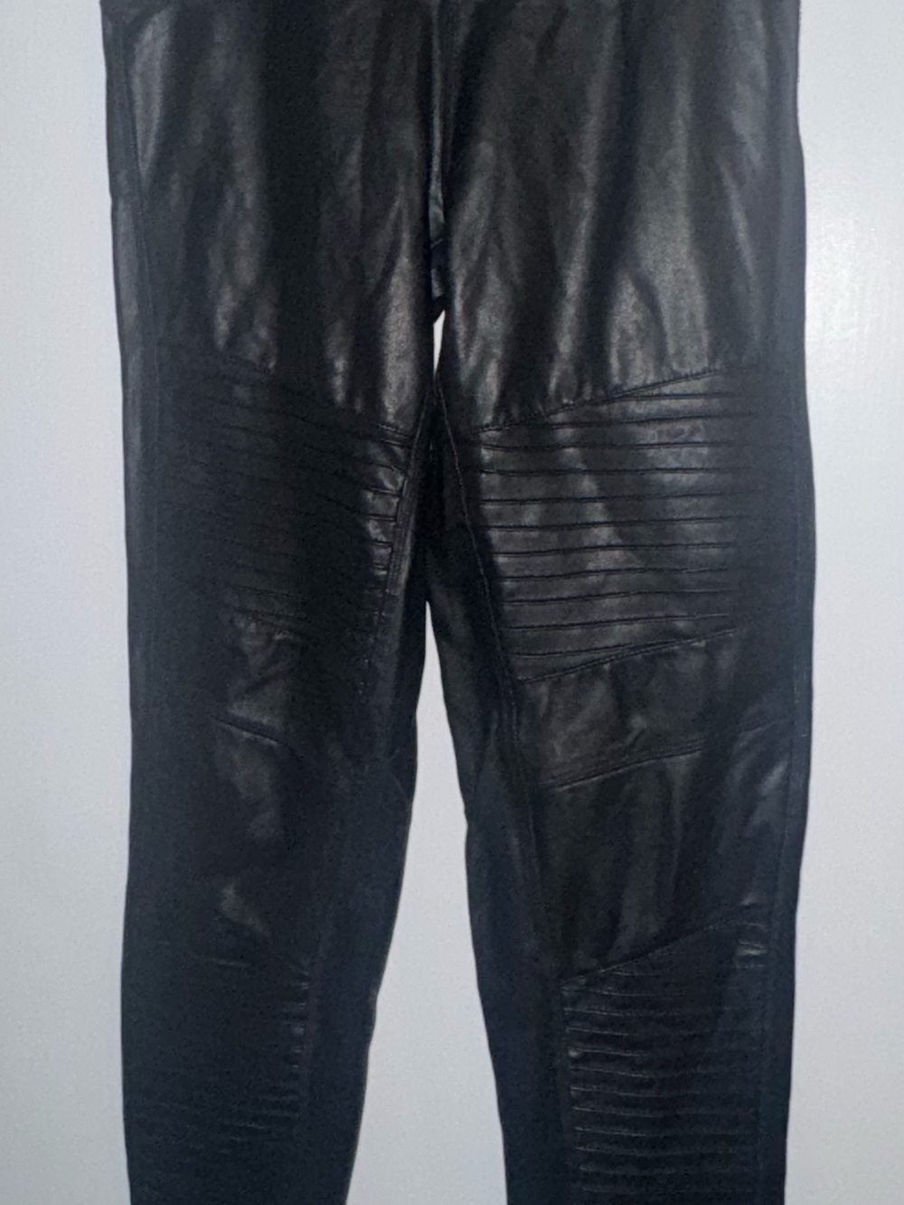 Women's Black Faux Leather Moto Pants